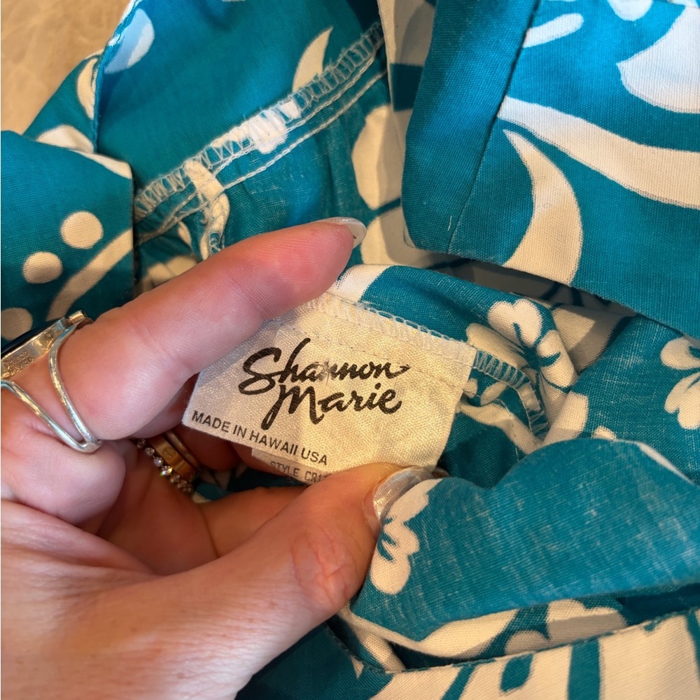 Vintage Hawaiian pineapple dress Shanon Marie made in Hawaii tropical midi M - Picture 3 of 4